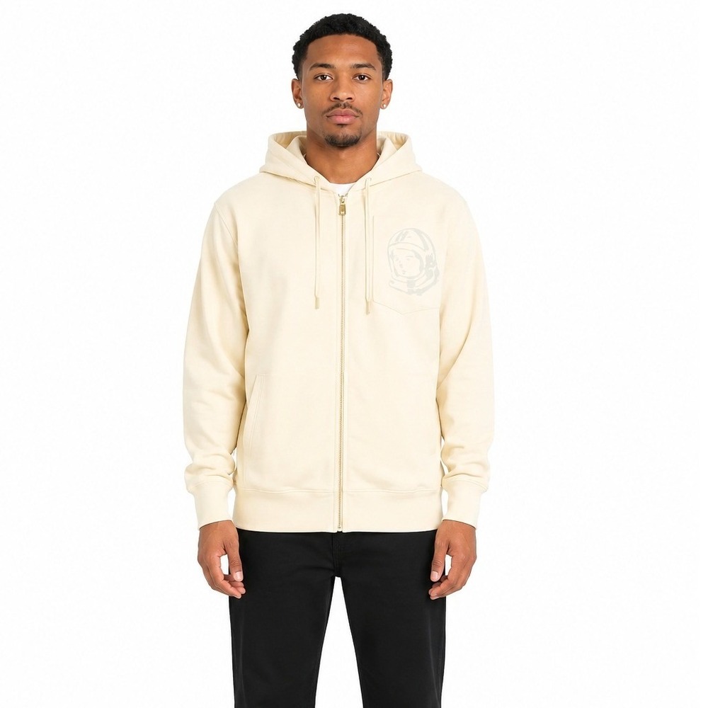 Billionaire Boys Club Men's BB Orbit Ribbed Full Zip Hoodie Jacket Angora Size M